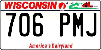 WI license plate 706PMJ