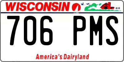 WI license plate 706PMS
