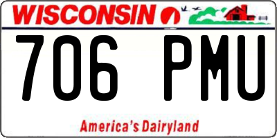 WI license plate 706PMU