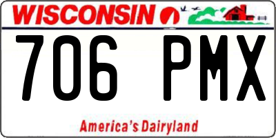 WI license plate 706PMX