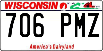WI license plate 706PMZ