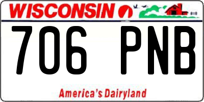 WI license plate 706PNB