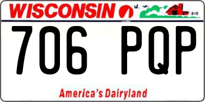 WI license plate 706PQP