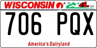 WI license plate 706PQX