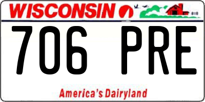 WI license plate 706PRE