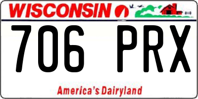 WI license plate 706PRX