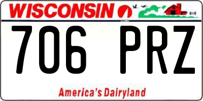 WI license plate 706PRZ