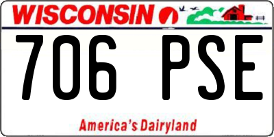 WI license plate 706PSE