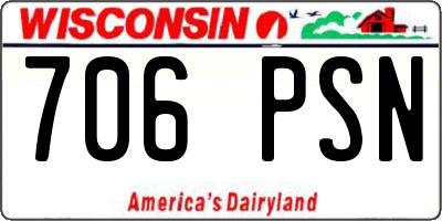 WI license plate 706PSN