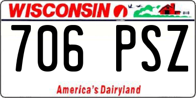 WI license plate 706PSZ