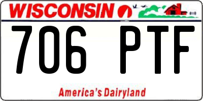 WI license plate 706PTF