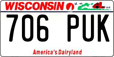 WI license plate 706PUK