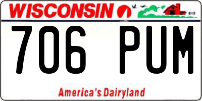 WI license plate 706PUM