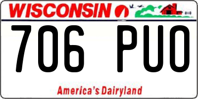 WI license plate 706PUO
