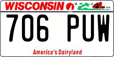 WI license plate 706PUW