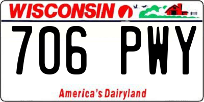 WI license plate 706PWY