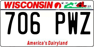 WI license plate 706PWZ