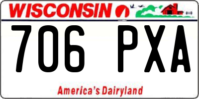 WI license plate 706PXA