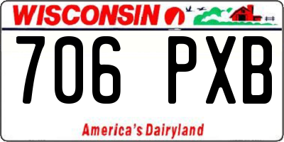 WI license plate 706PXB