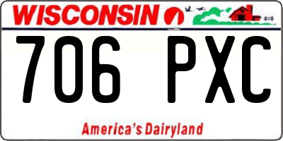 WI license plate 706PXC