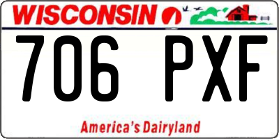 WI license plate 706PXF
