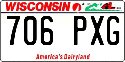 WI license plate 706PXG