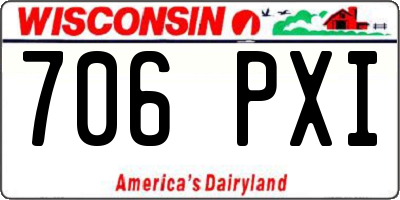 WI license plate 706PXI