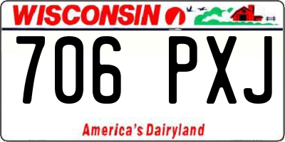 WI license plate 706PXJ
