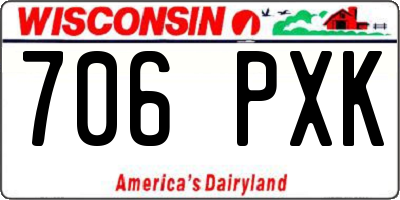 WI license plate 706PXK