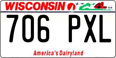 WI license plate 706PXL