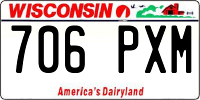 WI license plate 706PXM