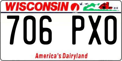 WI license plate 706PXO
