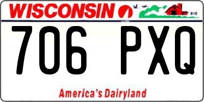WI license plate 706PXQ