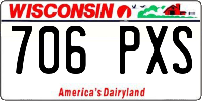 WI license plate 706PXS