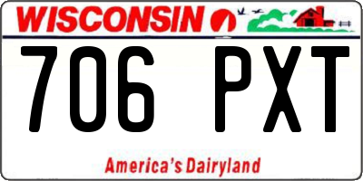 WI license plate 706PXT