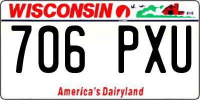 WI license plate 706PXU