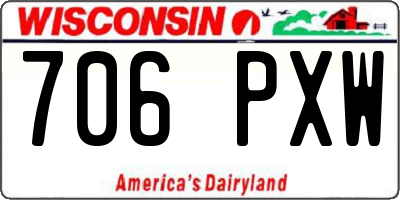 WI license plate 706PXW