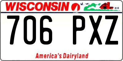 WI license plate 706PXZ