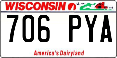 WI license plate 706PYA