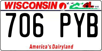 WI license plate 706PYB