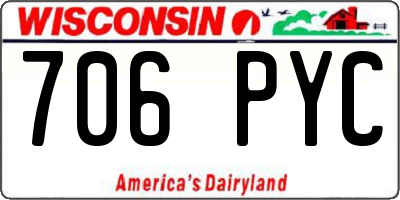 WI license plate 706PYC