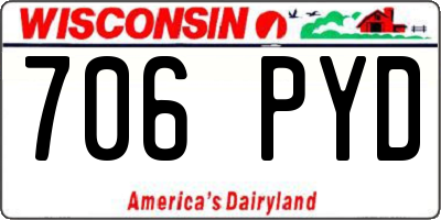 WI license plate 706PYD