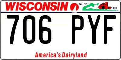 WI license plate 706PYF