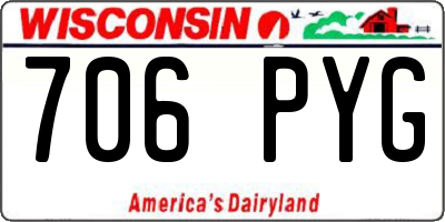 WI license plate 706PYG