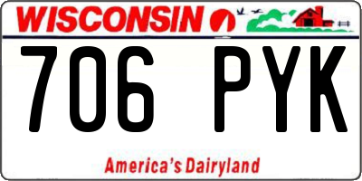 WI license plate 706PYK