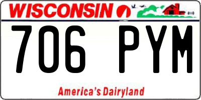 WI license plate 706PYM