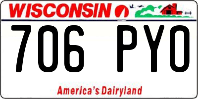 WI license plate 706PYO