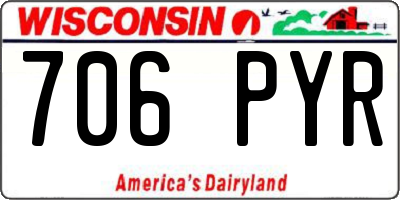 WI license plate 706PYR