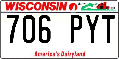 WI license plate 706PYT