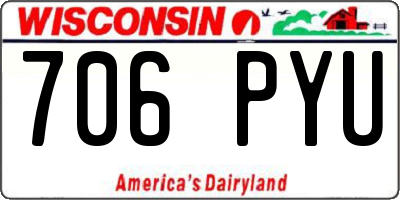 WI license plate 706PYU
